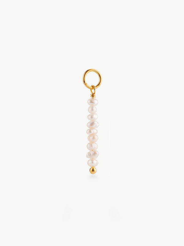 Freshwater pearl charm in gold vermeil