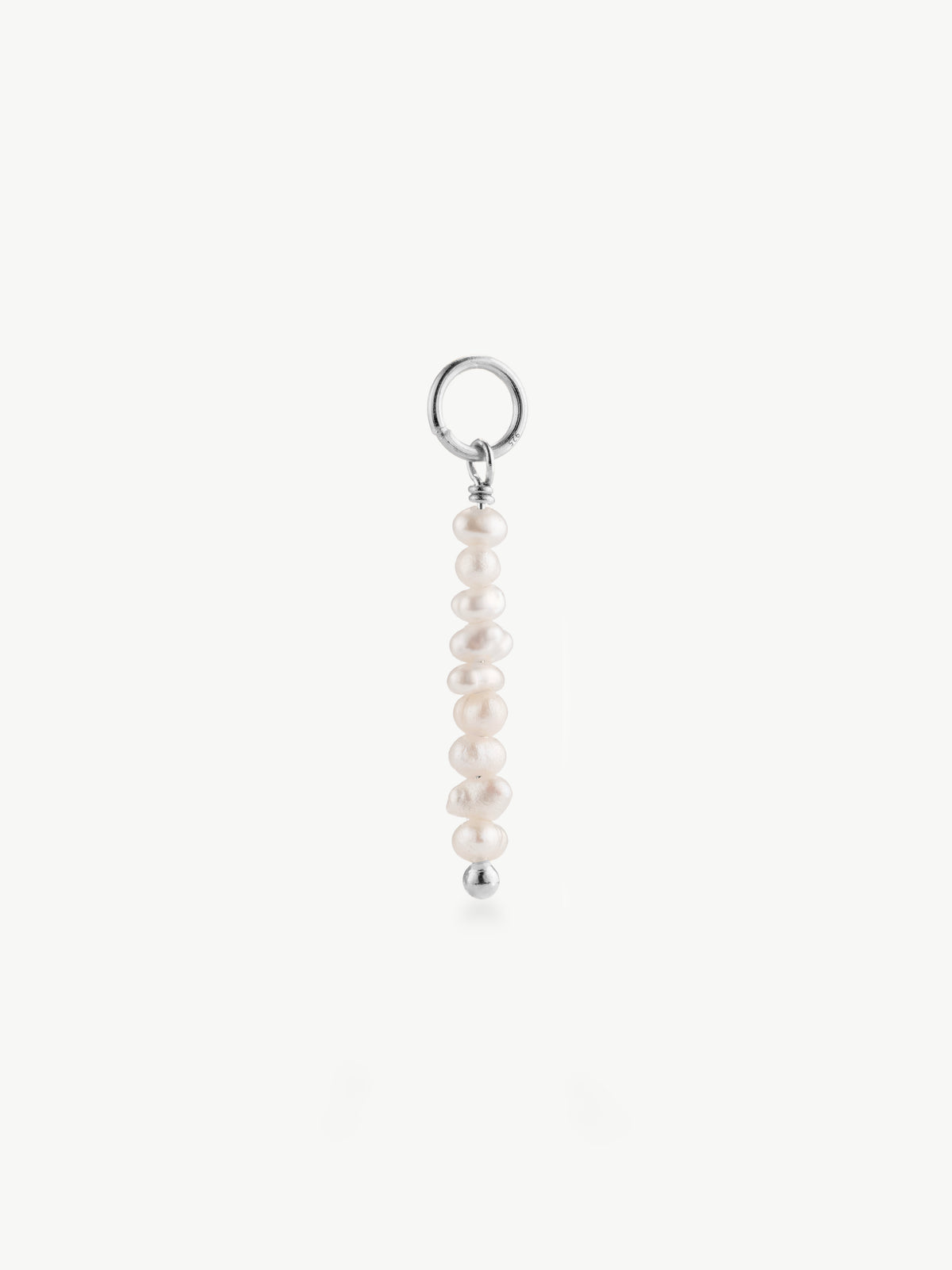 Freshwater pearl charm in sterling silver
