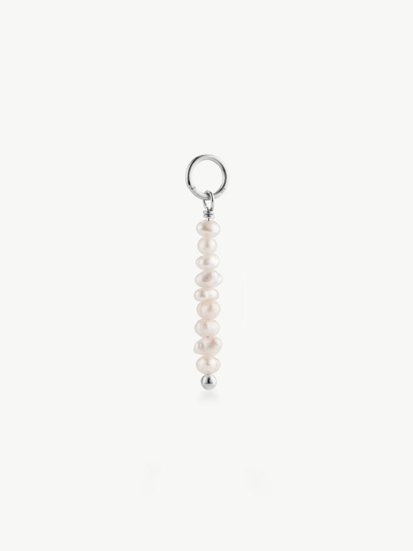 Freshwater pearl charm in sterling silver