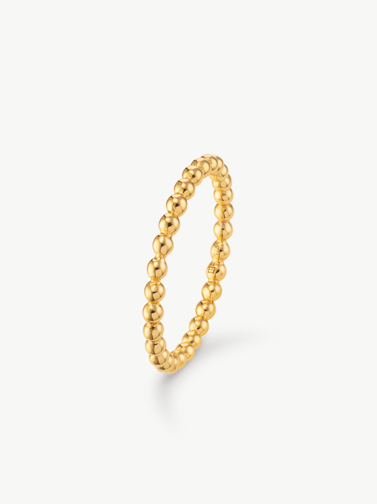 beaded ring in gold vermeil