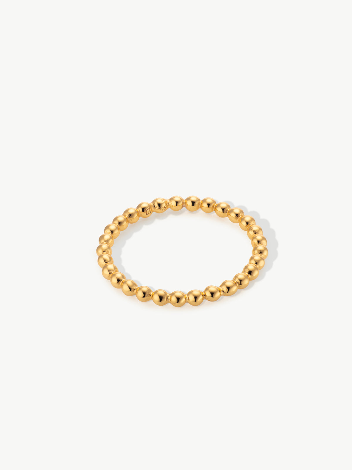 beaded ring in gold vermeil