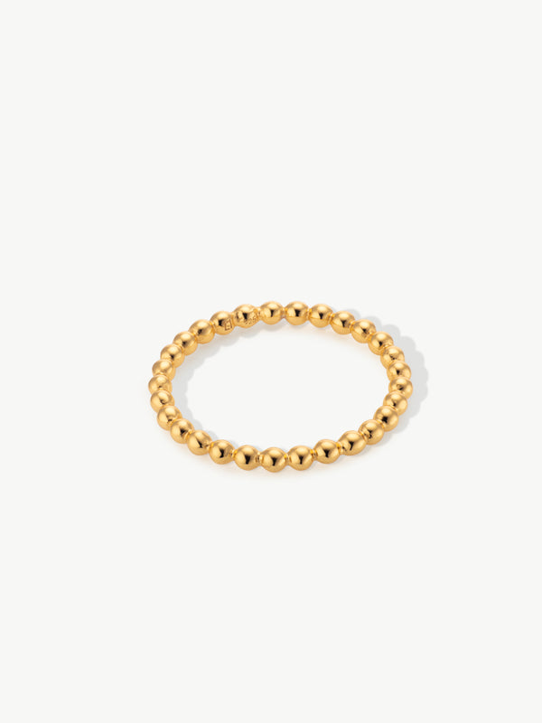 beaded ring in gold vermeil