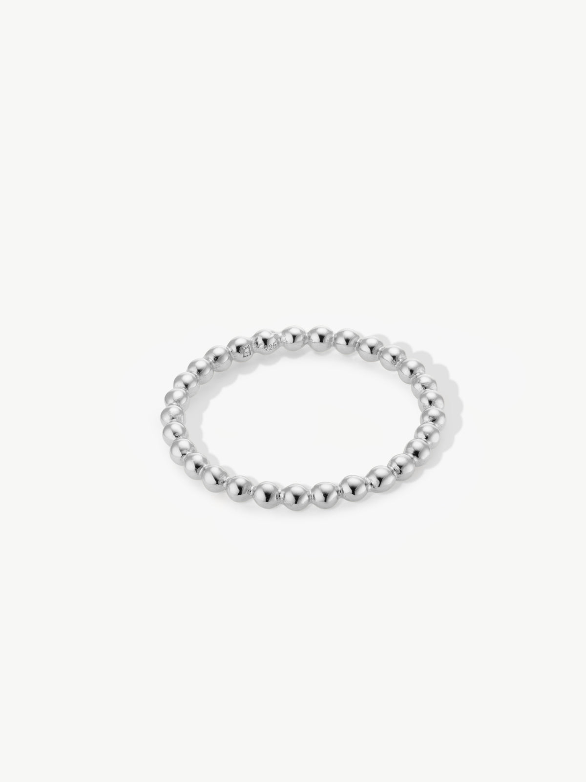 silver ring with beading
