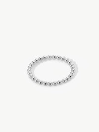 silver ring with beading
