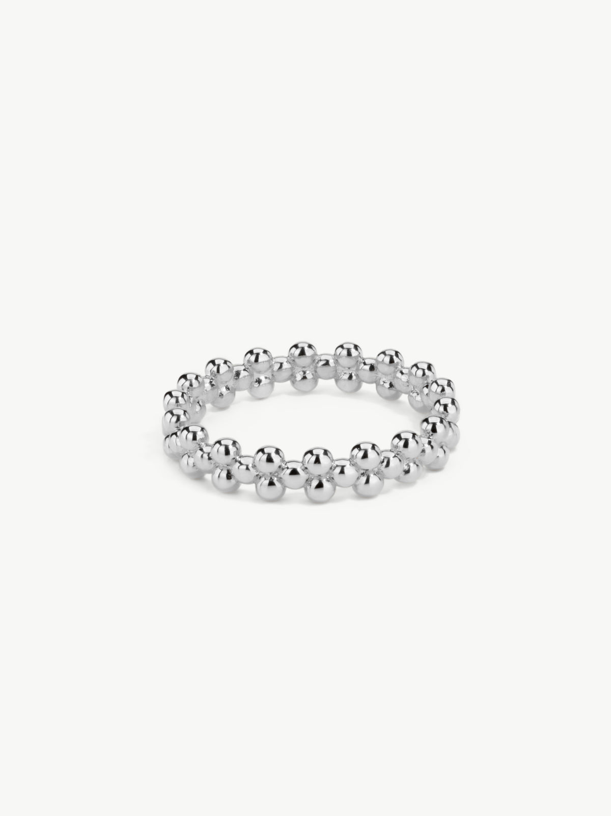 Multi beaded ring in sterling silver