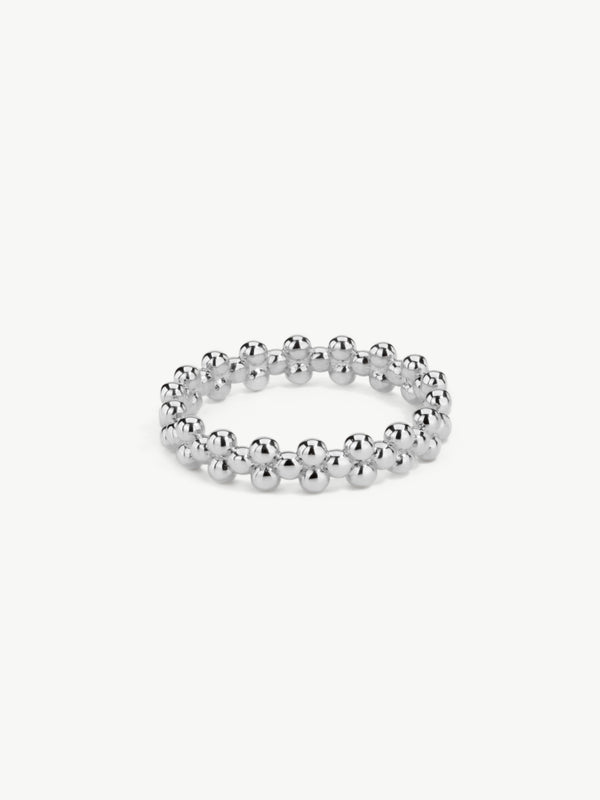 Multi beaded ring in sterling silver