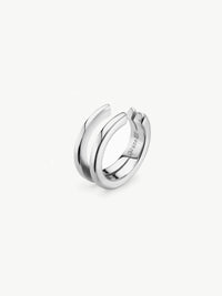 Split Double ear cuff in silver