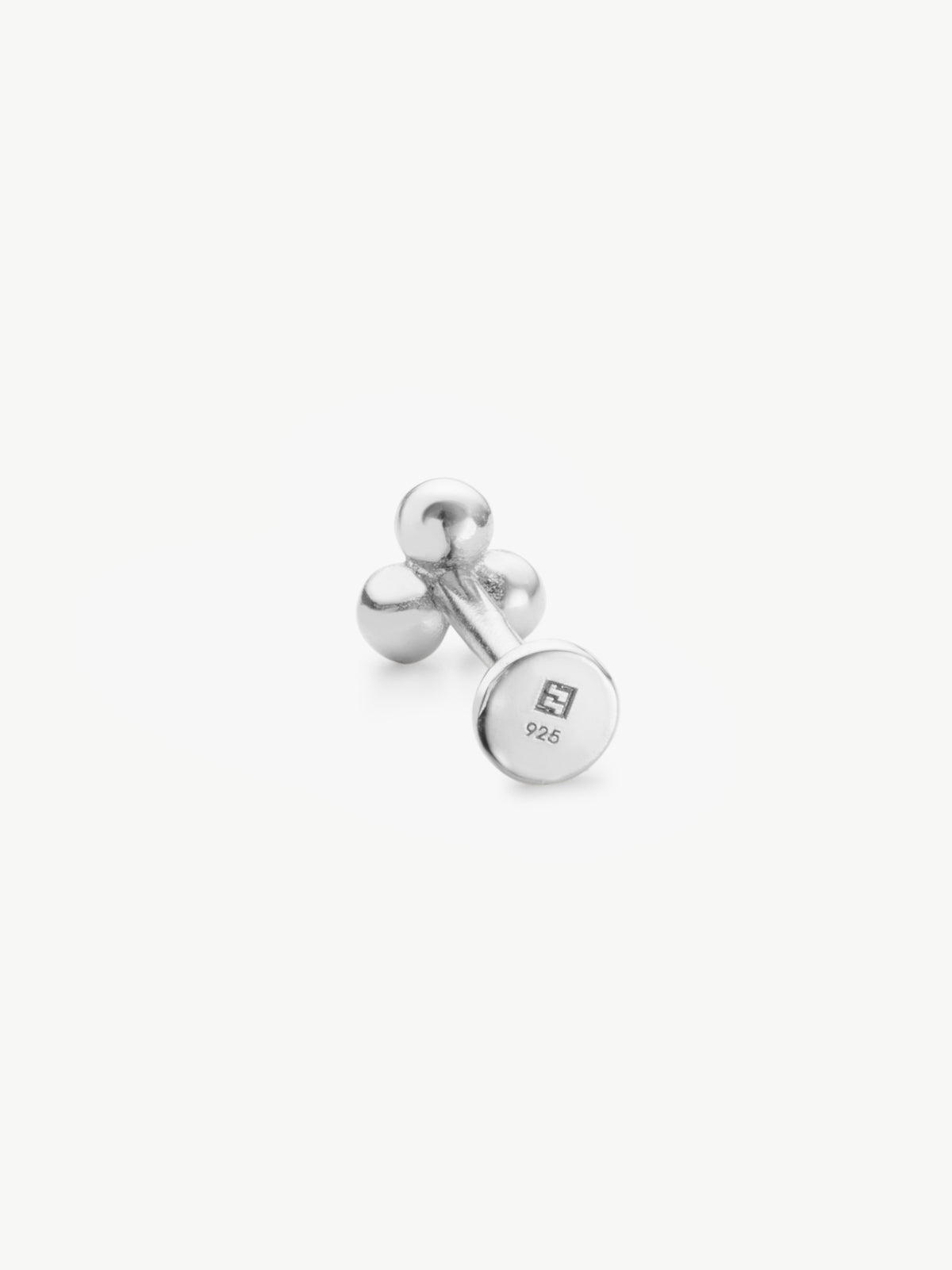 Triple Beaded Helix Stud in silver