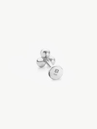 Triple Beaded Helix Stud in silver