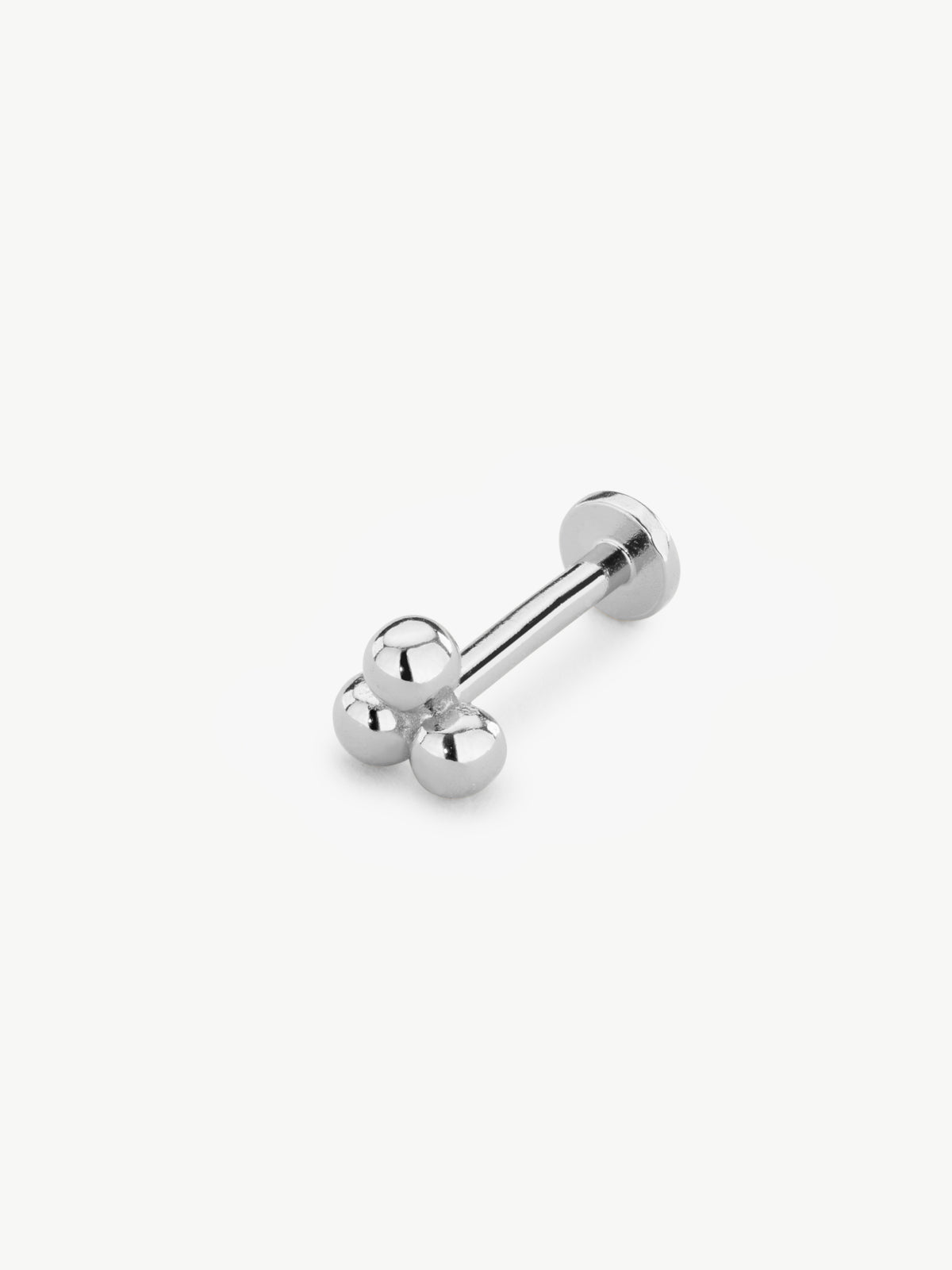 Triple Beaded Helix Stud in sterling silver