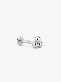 Triple Beaded Helix Stud in 925 sterling silver