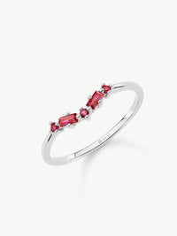 Ruby Wishbone ring in Sterling Silver