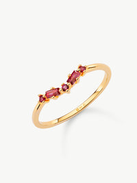 Ruby Wishbone ring in Gold Vermeil