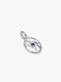 Sapphire pendant in sterling silver angle shot