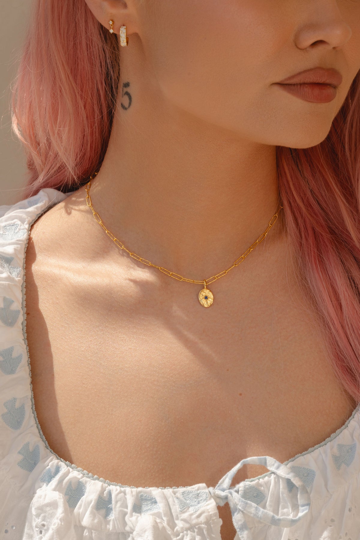 Talia Mar jewellery sapphire pendant on chain
