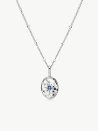 Sapphire pendant in sterling silver on chain