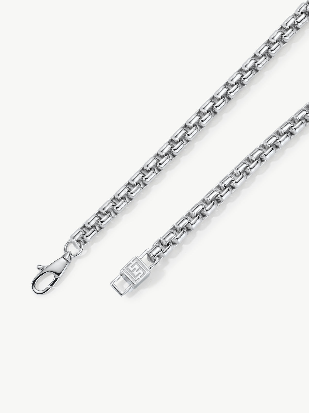 box chain bracelet with logo cube detail