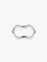 Wave stacking ring in sterling silver