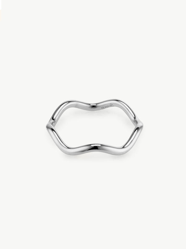 Wave stacking ring in sterling silver