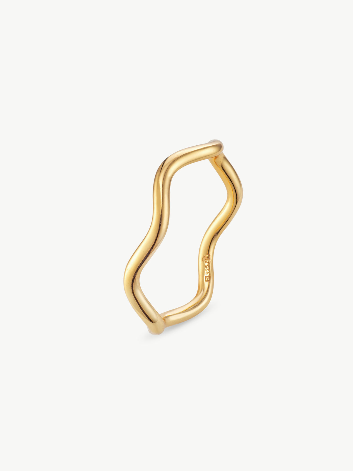 Wave stacking ring in 18ct gold vermeil