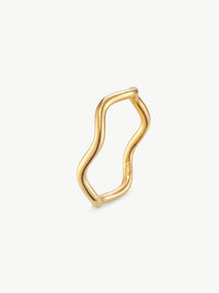 Wave stacking ring in 18ct gold vermeil
