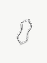 Wave stacking ring in sterling silver