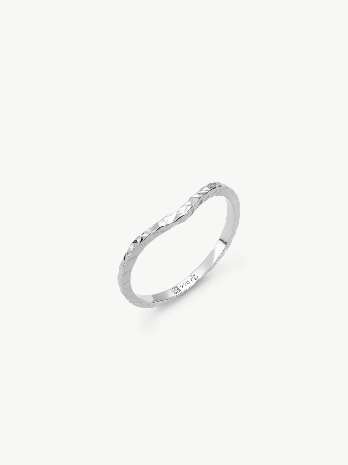 Mini Shimmer Wishbone ring in sterling silver