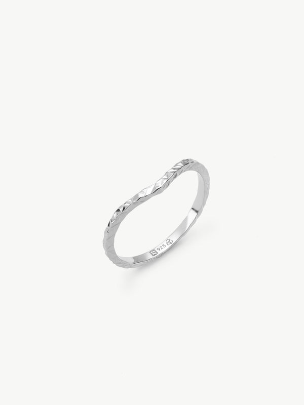 Mini Shimmer Wishbone ring in sterling silver