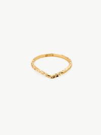 Mini Shimmer Wishbone fluted ring in 18ct gold vermeil