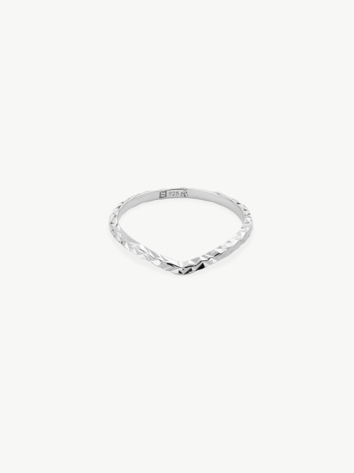 Mini Shimmer Wishbone ring in sterling silver