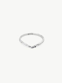 Mini Shimmer Wishbone ring in sterling silver
